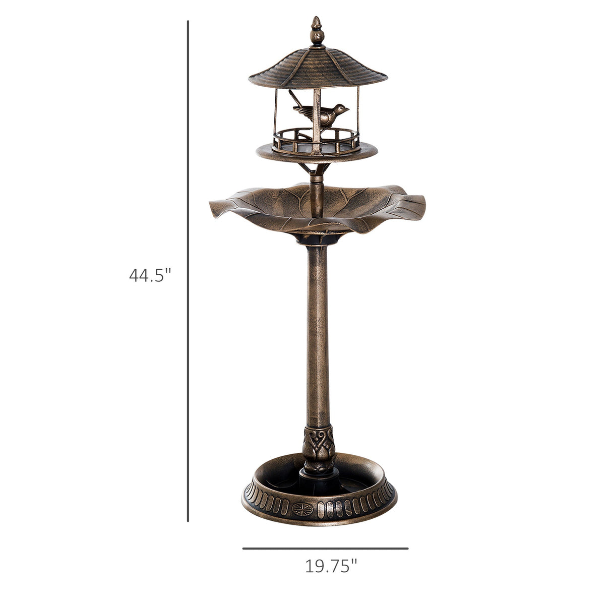 Resin Tall Bird Bath Feeder and Planter 44 Inch