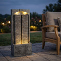 Resin Slate Outdoor Water Wall Fountain with LED Lights